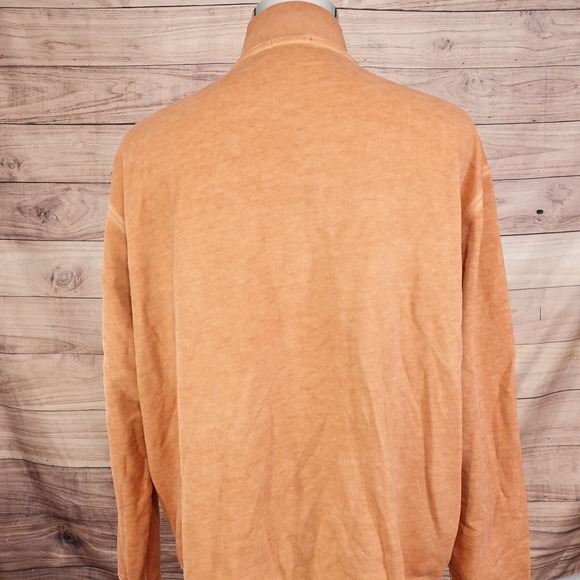 JL POWELL ORANGE FULL ZIP MOCK NECK COTTON SWEATER MENS SIZE 2XL XXL - Picture 5 of 8